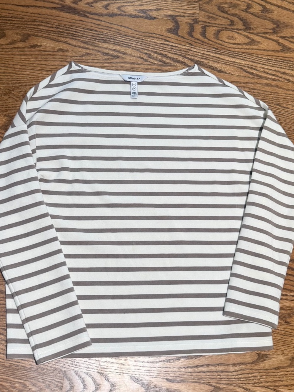 Spanx AirEssentials Boat Neck Top, Fawn Stripe, Small